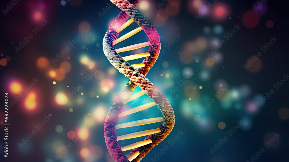 Aufkleber Background of DNA molecule, backdrop of intricate double helix structure