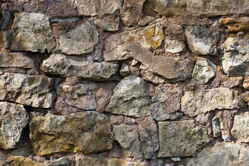 old stone wall closeup