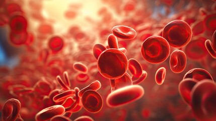 Mesmerizing circulatory backdrop 3D rendering of red blood cells in a vein