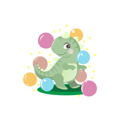 Dinosaur with a balloons 