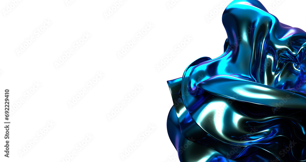 Poster dynamic aquatic motion: abstract 3d blue wave illustration for dynamic visuals