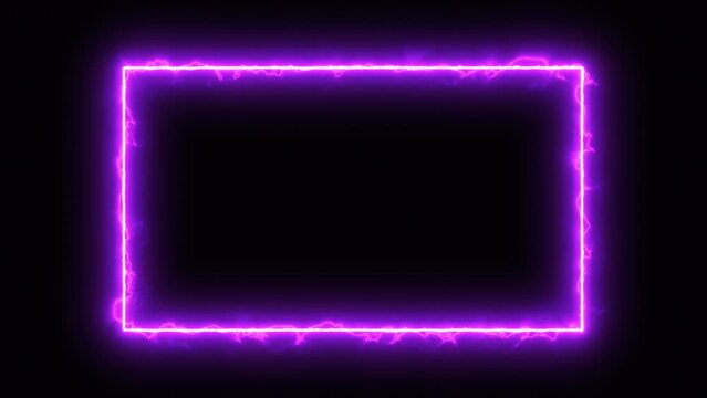 Purple neon frame with halo of energetic fluids. Sci-fi border for highlight advertising or message