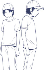 투명한 배경 위에 만화 여자 캐릭터