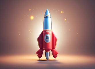 Cute Rocket. created with Generative AI Technology, ai, generative