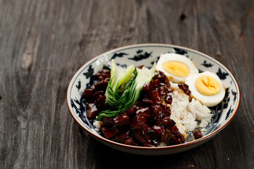 Lu Rou Fan, Taiwanese Braised Pork Rice Bowl.