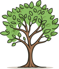 Fototapeta premium Natures Elegance Illustrated Tree Vector ArrayEnchanted Vistas Hand-Drawn Vector Tree Collection