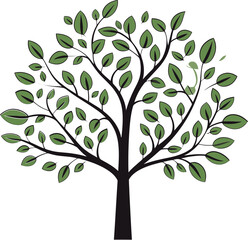 Sketches of Tranquil Symphony Hand-Rendered Tree VectorsLeafy Lines Handcrafted Tree Vector Compendium