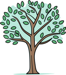 Fototapeta premium Foliage Fantasia Hand-Drawn Tree Vector ShowcaseNatural Sketches Hand-Drawn Tree Vector Chronicles