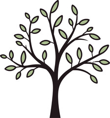 Obraz premium Rustic Reverie Hand-Rendered Tree Vector ReverieEnchanted Forests Illustrated Tree Vector Chronicles