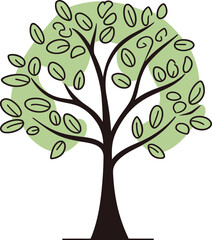 Foliage Flourish Handcrafted Tree Vector EnsembleNatures Whispers Illustrated Tree Vector Serenade