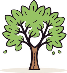 Obraz premium Enchanted Essence Illustrated Tree Vector EssenceArboreal Anthems Hand-Rendered Tree Vector Melodies