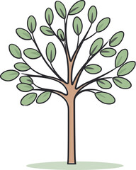 Obraz premium Sylvan Reverberations Handcrafted Tree Vector EchoesTranquil Treelines Hand-Drawn Vector Canopies