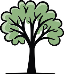Obraz premium Sylvan Sonnets Handcrafted Tree Vector OdesRustic Rhythms Hand-Drawn Tree Vector Harmonies