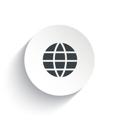 An icon internet with the circle background plus the shadow behind of it.