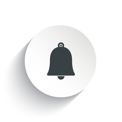 An icon bell with the circle background plus the shadow behind of it.