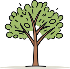 Fototapeta premium Whimsical Woodland Illustrated Tree Vector TalesEnchanted Essence Artistic Tree Vector Essence