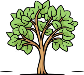 Obraz premium Arboreal Ambiance Handcrafted Vector AmbianceTranquil Treetops Hand-Drawn Tree Vector Canopy