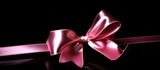 pink ribbon on black background