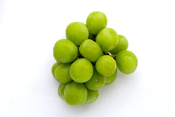 Shine muscat grape on white background.