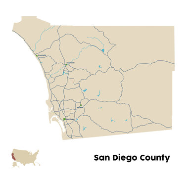 San Diego County map