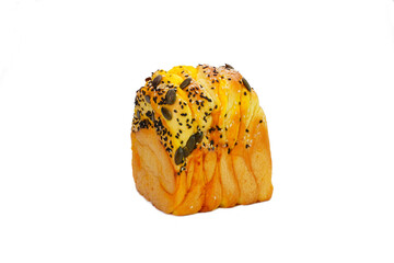 Thousand layer toast bread isolated on white background. Taiwan style Bakery, pastry, bread, food isolate