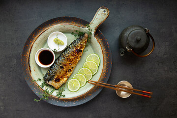 Grilled fish on the table