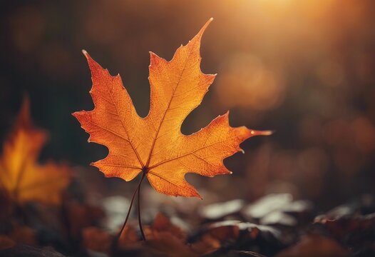 Maple Autumn Leaf Fallen Close Uo