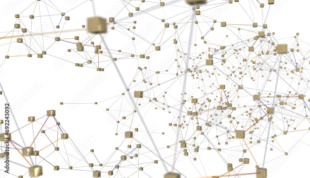 Aufkleber network shape. abstract 3d render