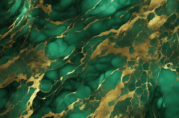 Luxury Green Gold Marble texture background. Panoramic Marbling texture design for Banner, invitation with copy space