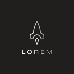 rocket spaceship startup logo design