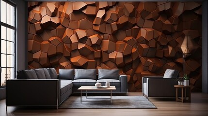 A 3D illusion in rich brown tones transforms the plain wall into a captivating visual experience, with its texture unveiled in exquisite detail by the HD lens.