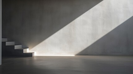Minimalist gray wall capturing the interplay of shadows and light in exquisite detail.