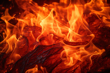close-up abstract red fire texture or background