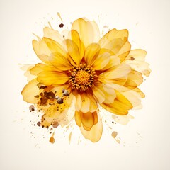 yellow flower, white background