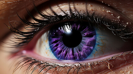 A Close-Up of a purple Eye