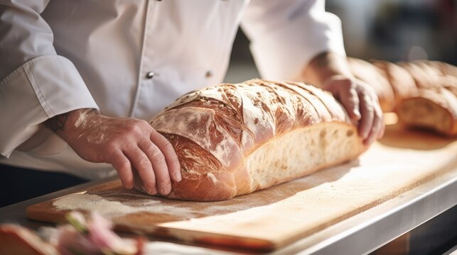 Culinary Artistry: The Skillful Hands of a Chef Making Bread of Wheat and Rye