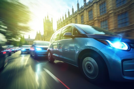London's Electric Taxi Revolution: Experience Sustainable Urban Transport with Eco-Friendly Electric Cabs Roaming the Streets of the UK Capital.