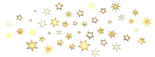 Fototapeta na wymiar Gilded Wonders Unleashed: 3D Gold Stars Rain Illustration Mesmerizes Viewers