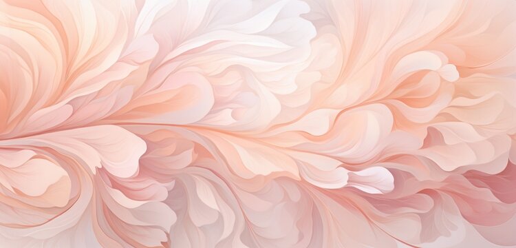 Immerse yourself in the tranquility of a white and grey background adorned with abstract patterns, gently touched by soothing peach hues, creating a light and calming vector canvas for your desktop.