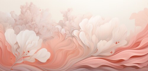 Picture the tranquility of a light pale vector backdrop, where abstract white and grey patterns interplay with radiant coral pink hues, offering a harmonious and aesthetically pleasing digital canvas.