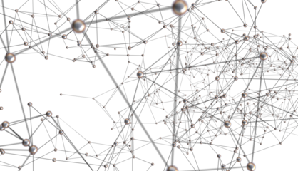 Neural network 3D illustration. Big data and cybersecurity