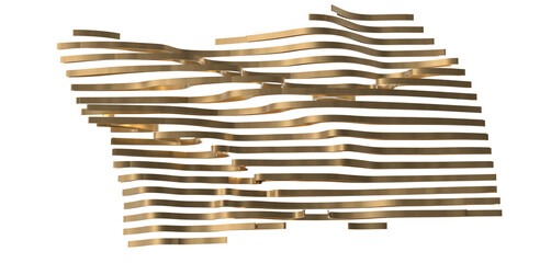 Glamorous Draping: Abstract 3D Gold Cloth Illustration for Alluring Designs