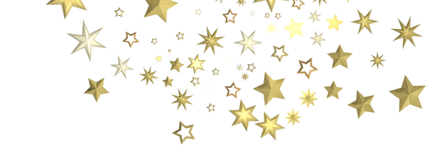 Gilded Wonders Unleashed: 3D Gold Stars Rain Illustration Mesmerizes Viewers