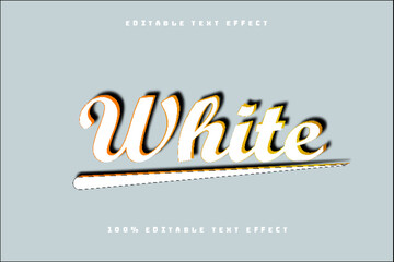 White Editable Text Effect 3D Emboss Cartoon Style