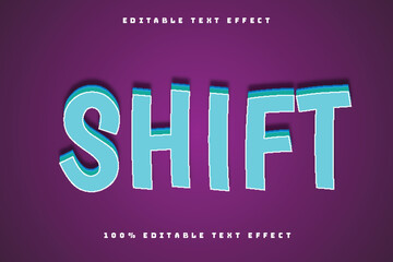 Shift Editable Text Effect 3D Emboss Cartoon Style