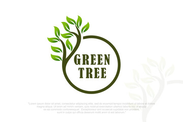 Abstract green leaf logo icon design . Vector illustration