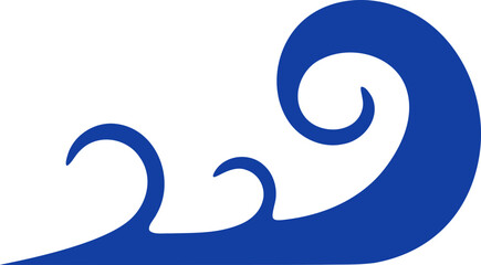 Sea waves shape vector illustration. Simple waves silhouette design element