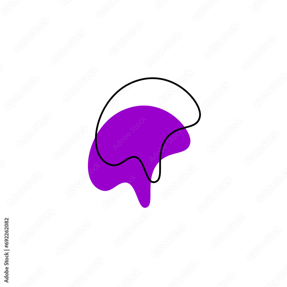 Poster set of blob elements hand drawn texture