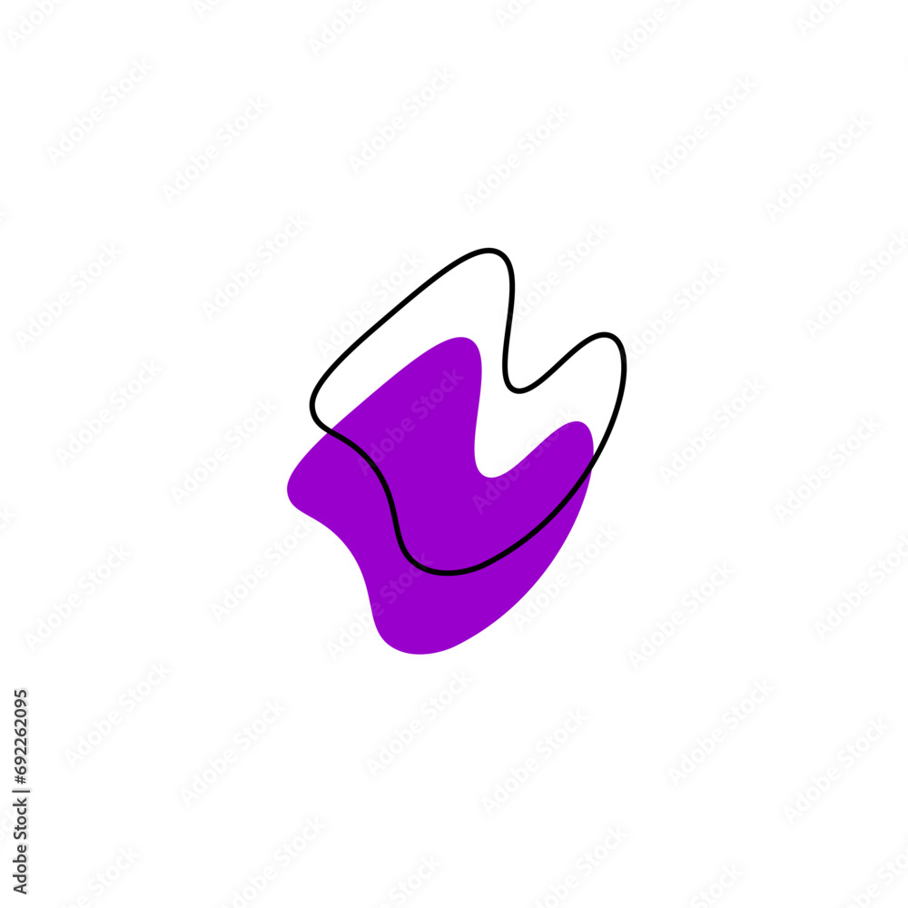 Poster set of blob elements hand drawn texture