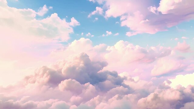 Soft and dreamy minimal animation of clouds moving slowly across a pastelcolored sky.